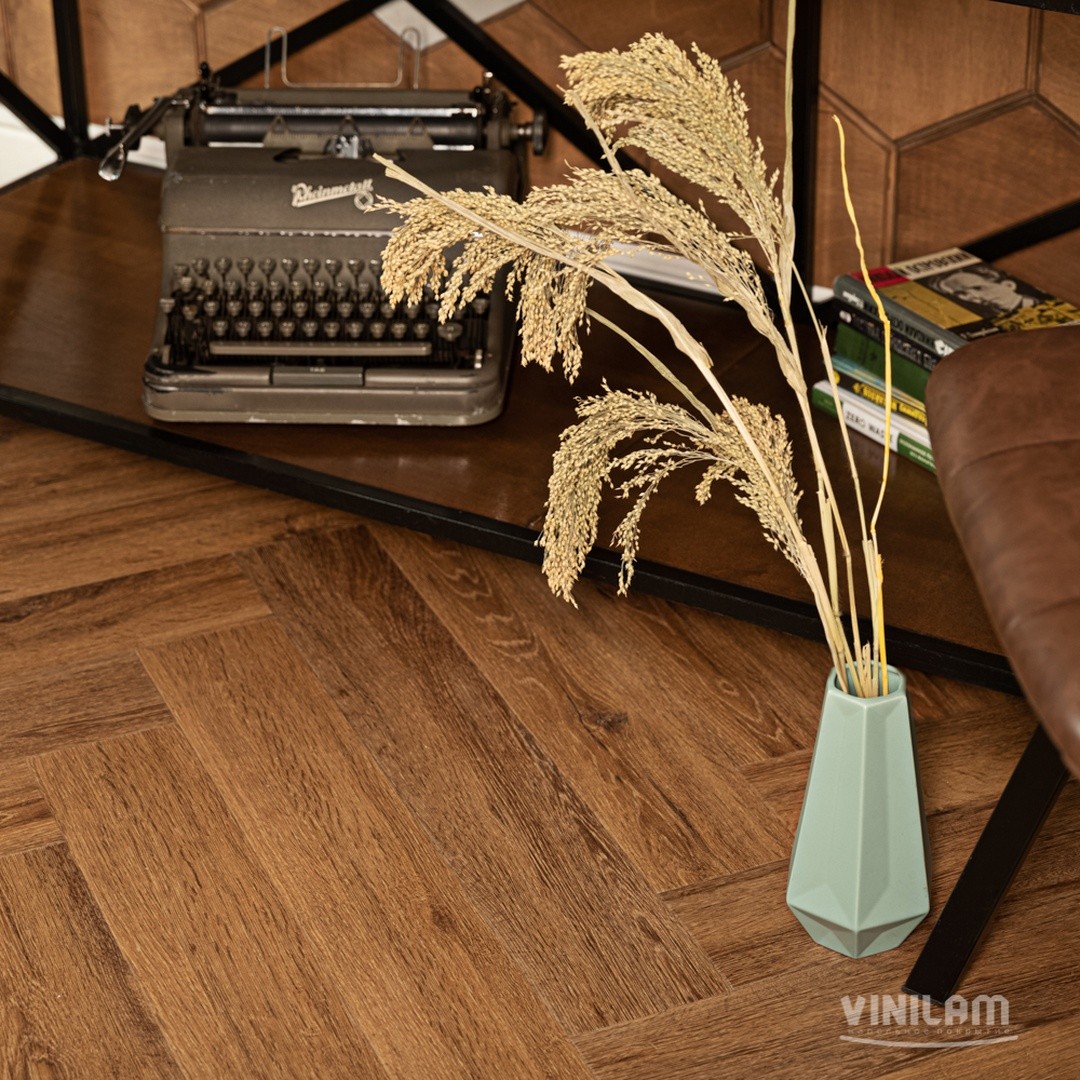 LVT ламинат VINILAM Parquet Herringbone Glue 43кл IS11210 Паркет Де Вилль Glue