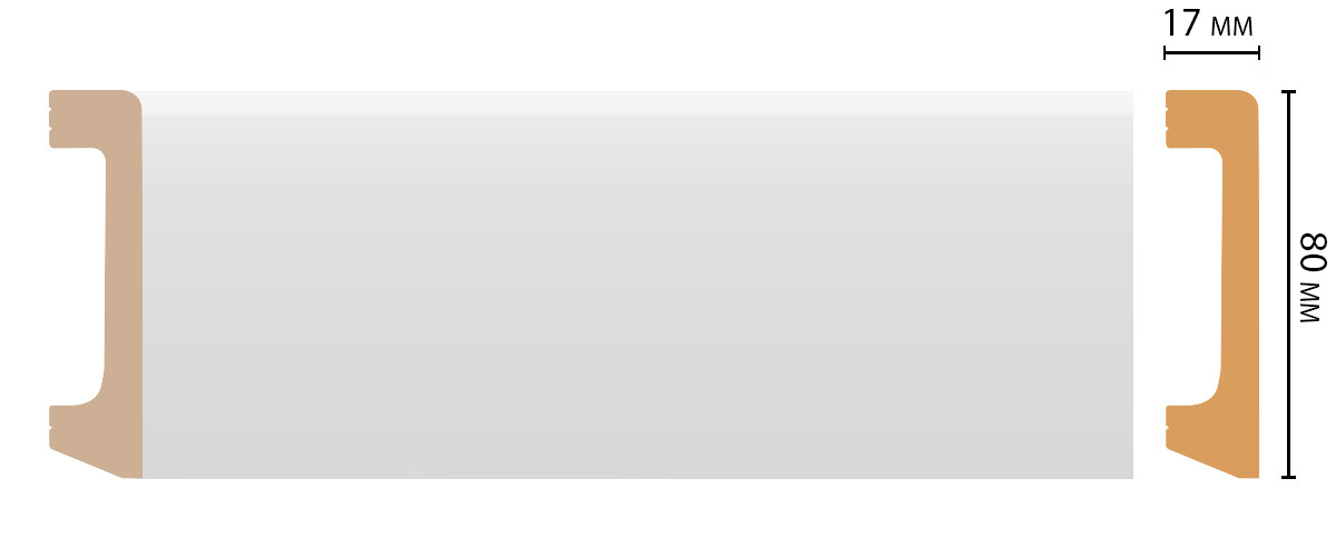 Плинтус напольный DECOMASTER Дюропрофиль - белый (под покраску) D235/20 2000*80*17мм Плинтус напольный DECOMASTER Дюропрофиль - белый (под покраску) D235/20 2000*80*17мм