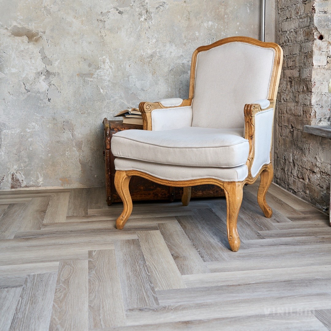 LVT ламинат VINILAM Parquet Herringbone Glue 43кл IS11122 Паркет Эрмитаж Glue