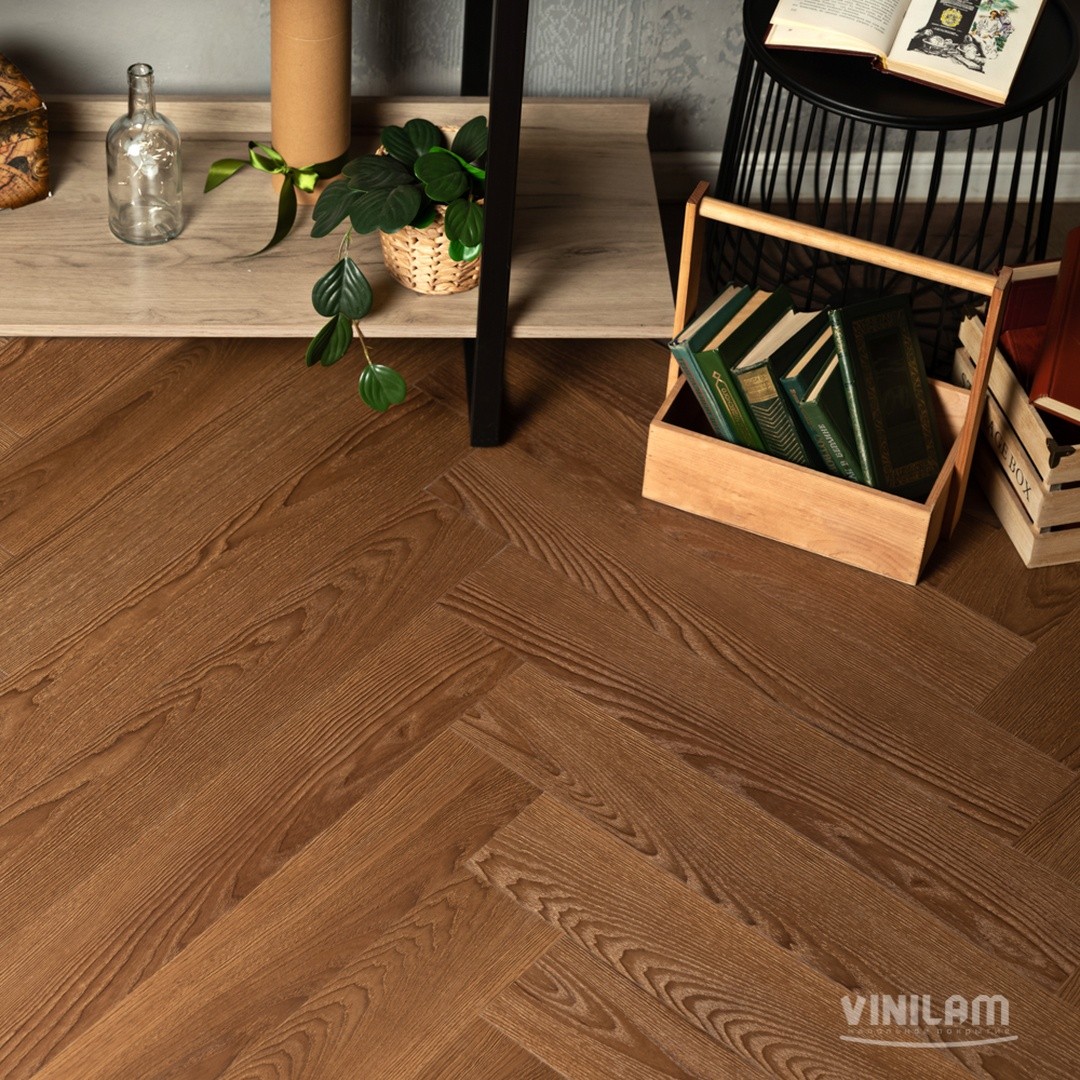 SPC ламинат VINILAM PARQUET HERRINGBONE 4V 43кл Паркет Винсент IS11200