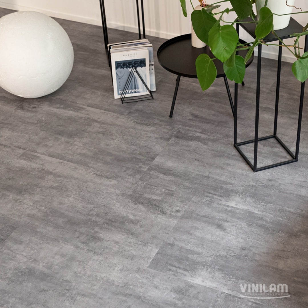 LVT ламинат CERAMO VINILAM XXL STONE GLUE 4V 43кл 71616 Цемент Серый